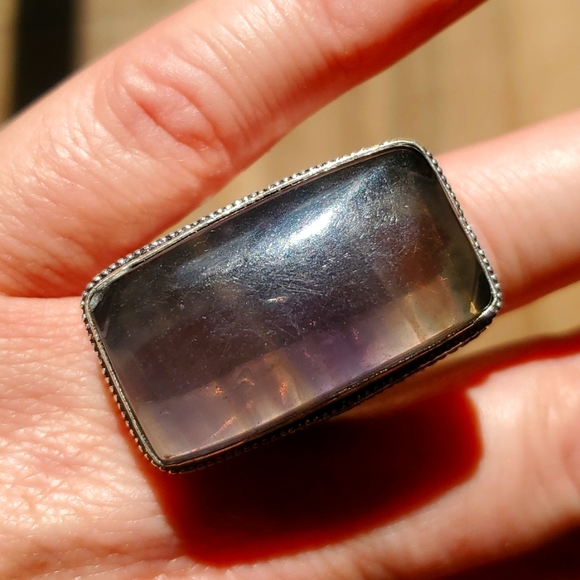 New Oversized Fluorite 925 Silver Ring. - Picture 5 of 12
